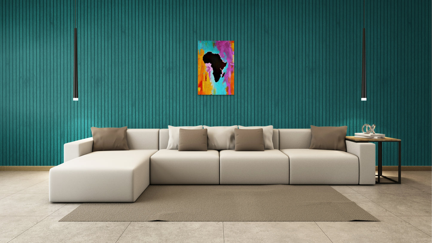 AFRICA AT MIDNIGHT, African Portrait Canvas Wall Art.