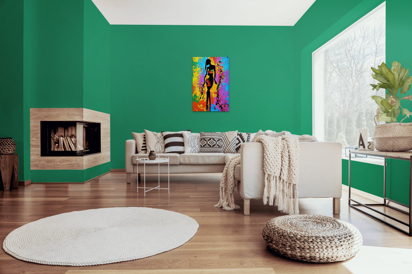 STROLLING, African Portrait Canvas Wall Art.