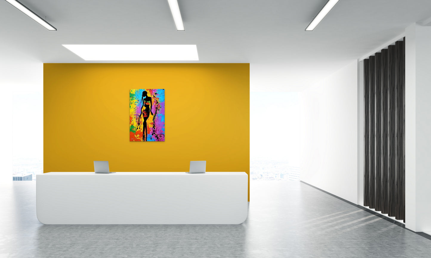 STROLLING, African Portrait Canvas Wall Art.