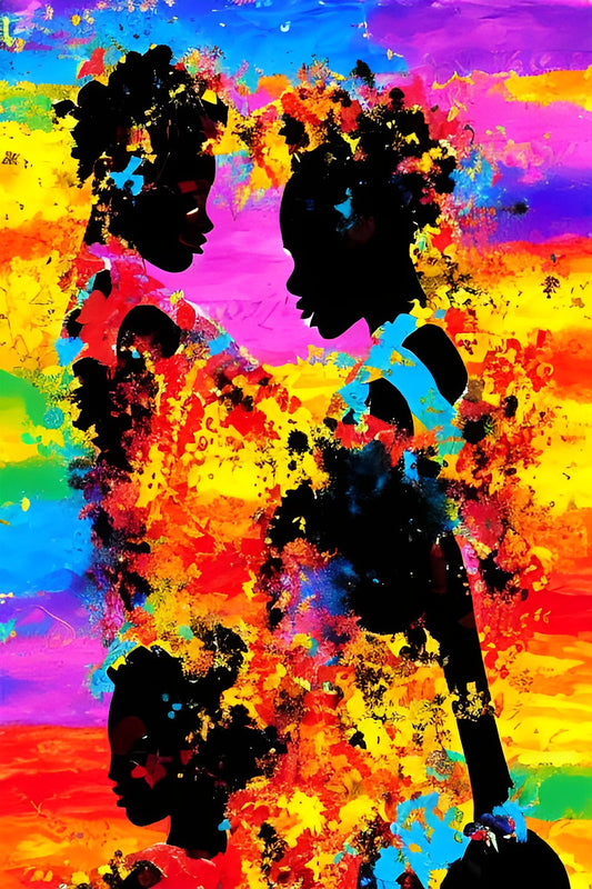 SISTER LOVE, African Portrait Canvas Wall Art.