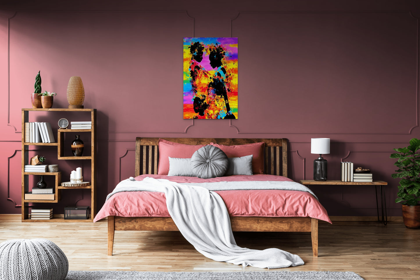 SISTER LOVE, African Portrait Canvas Wall Art.