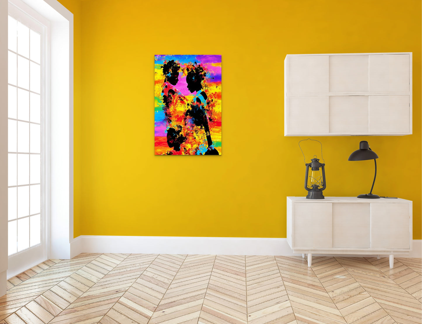 SISTER LOVE, African Portrait Canvas Wall Art.