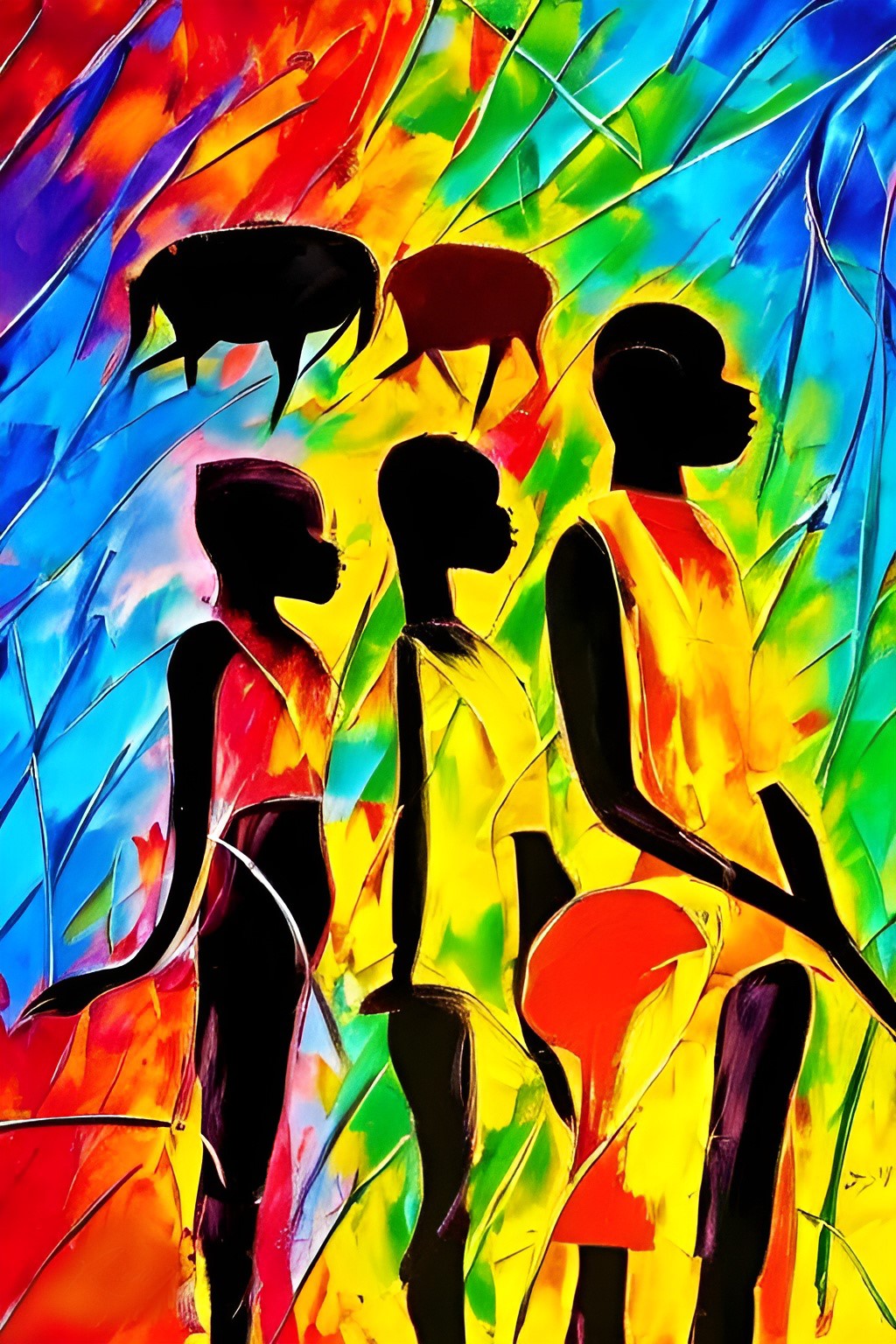 LIKE FATHER, LIKE SON, LIKE DAUGHTER, African Portrait Canvas Wall Art.