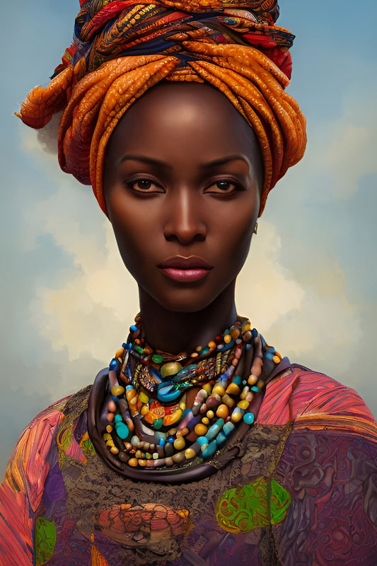MOTHER BOOYANA, African Portrait Canvas Wall Art.