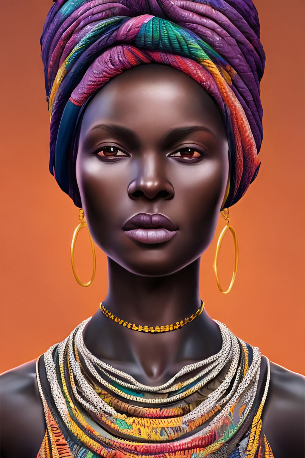 MOTHER UNAVA, African Portrait Canvas Wall Art.