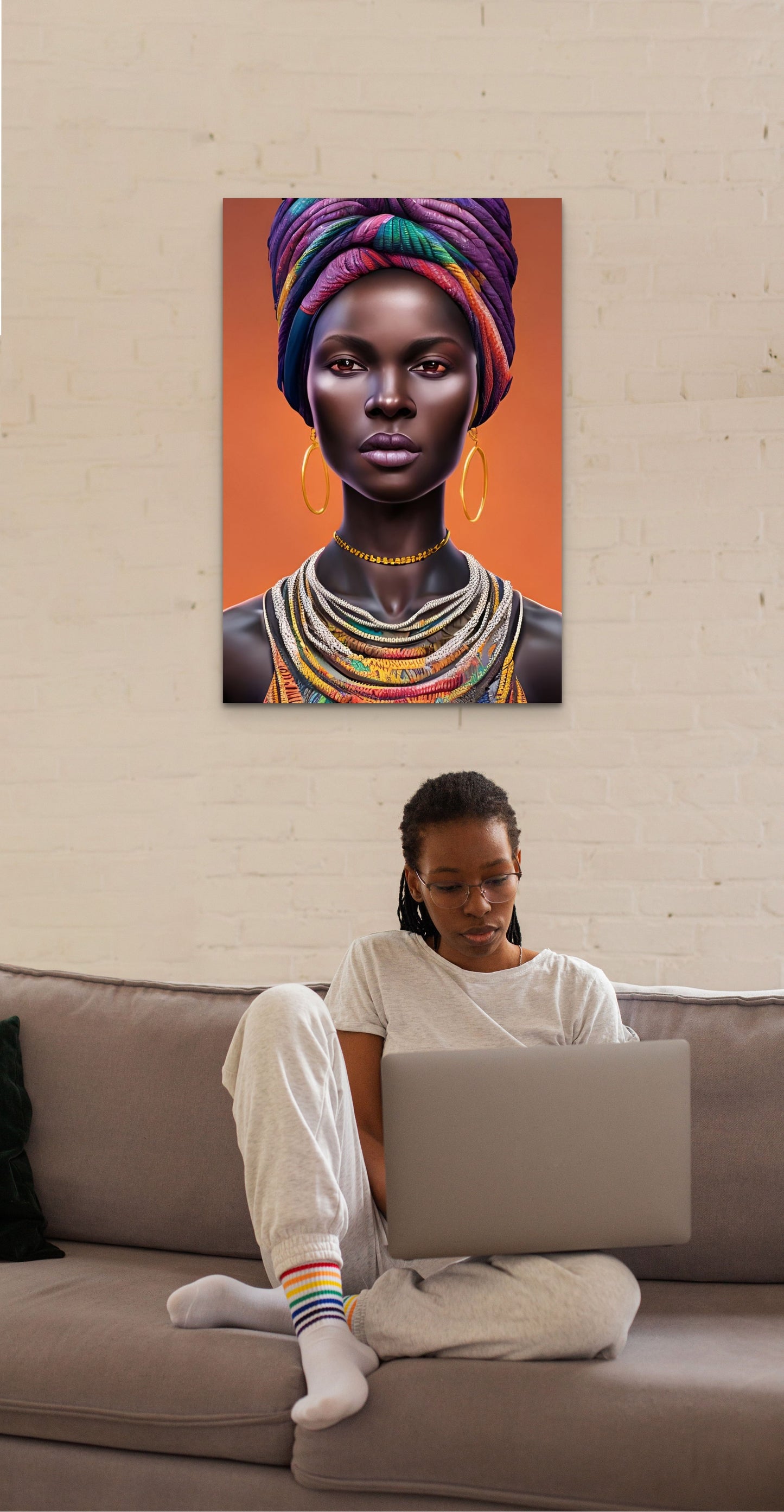 MOTHER UNAVA, African Portrait Canvas Wall Art.